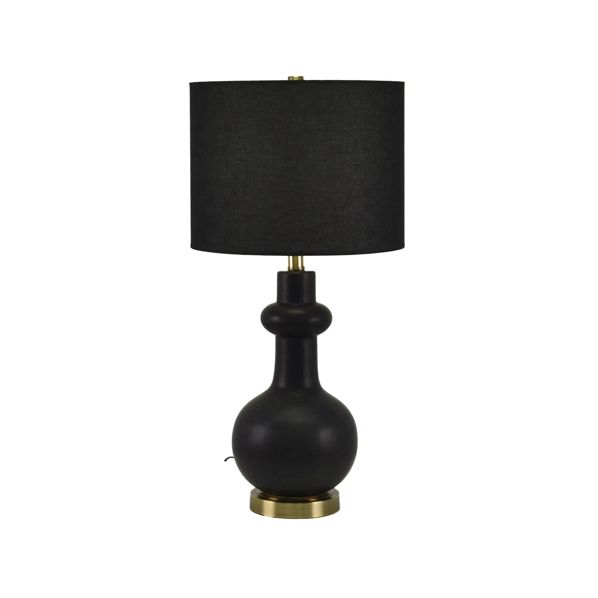 Black Ceramic Lamp with Black Linen Shade 2