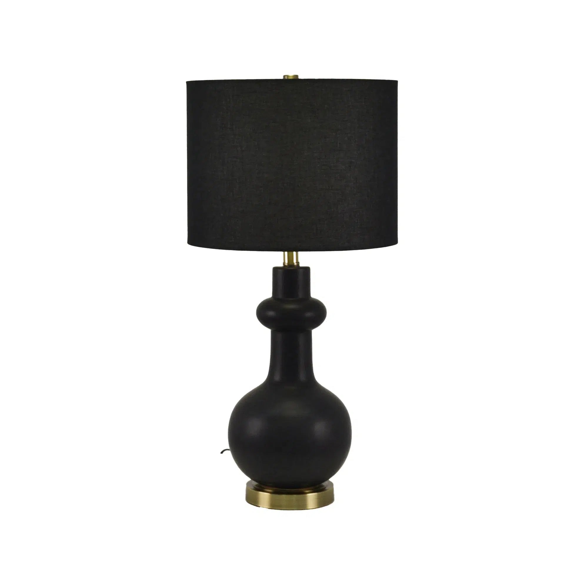 Black Ceramic Lamp with Black Linen Shade 2