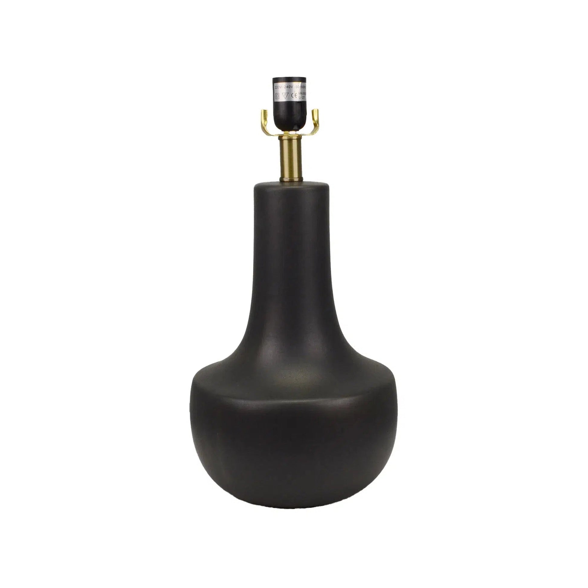 Black Ceramic Lamp with Black Linen Shade 3