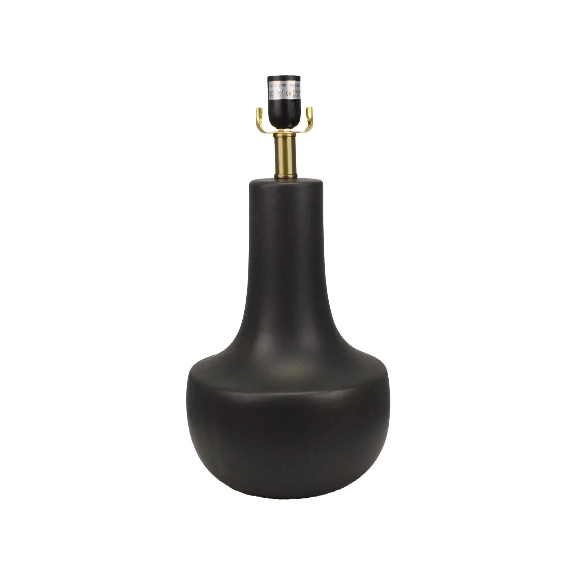 Black Ceramic Lamp with Black Linen Shade 3