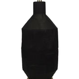 Black Ceramic Lamp with Black Linen Shade