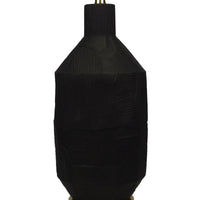 Black Ceramic Lamp with Black Linen Shade