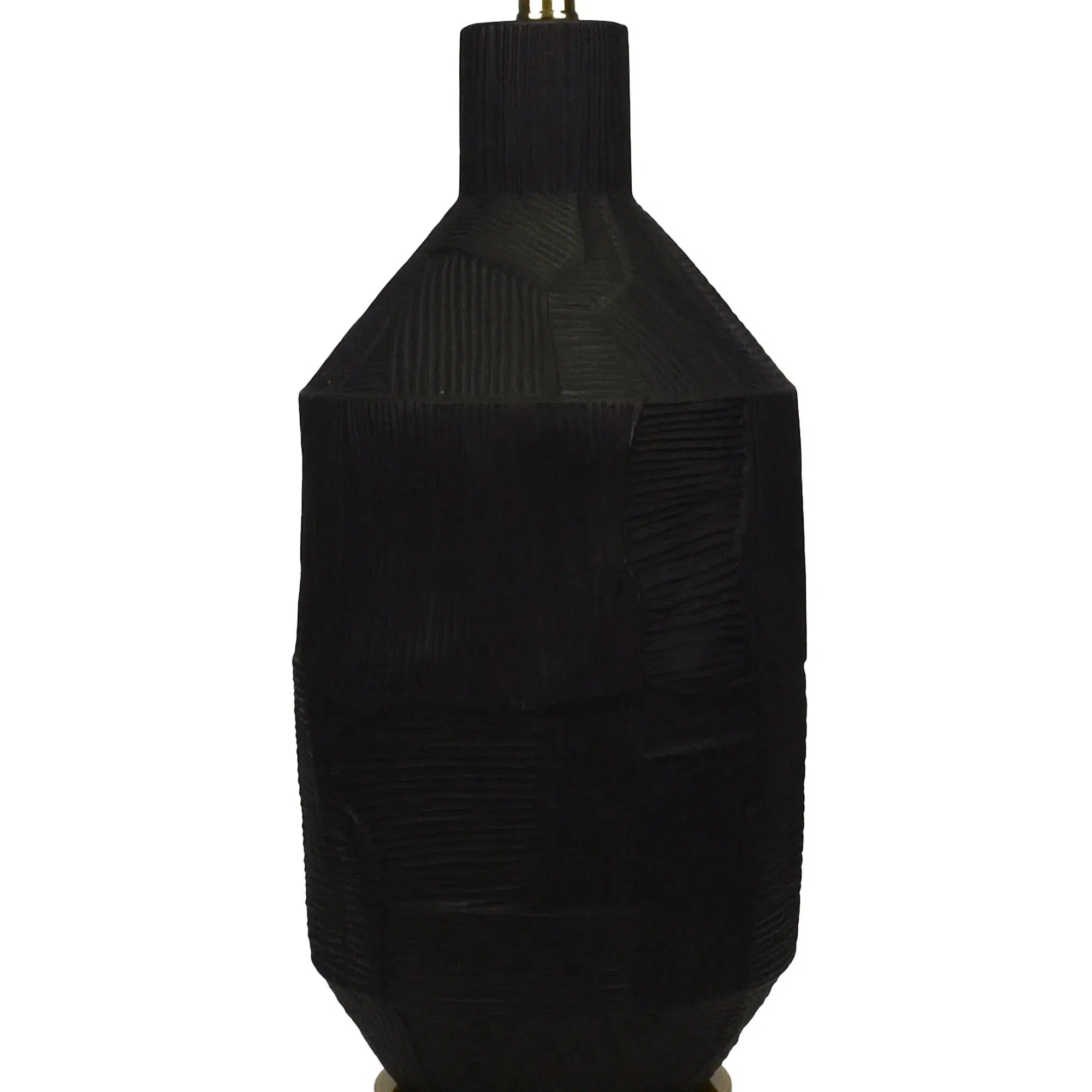 Black Ceramic Lamp with Black Linen Shade