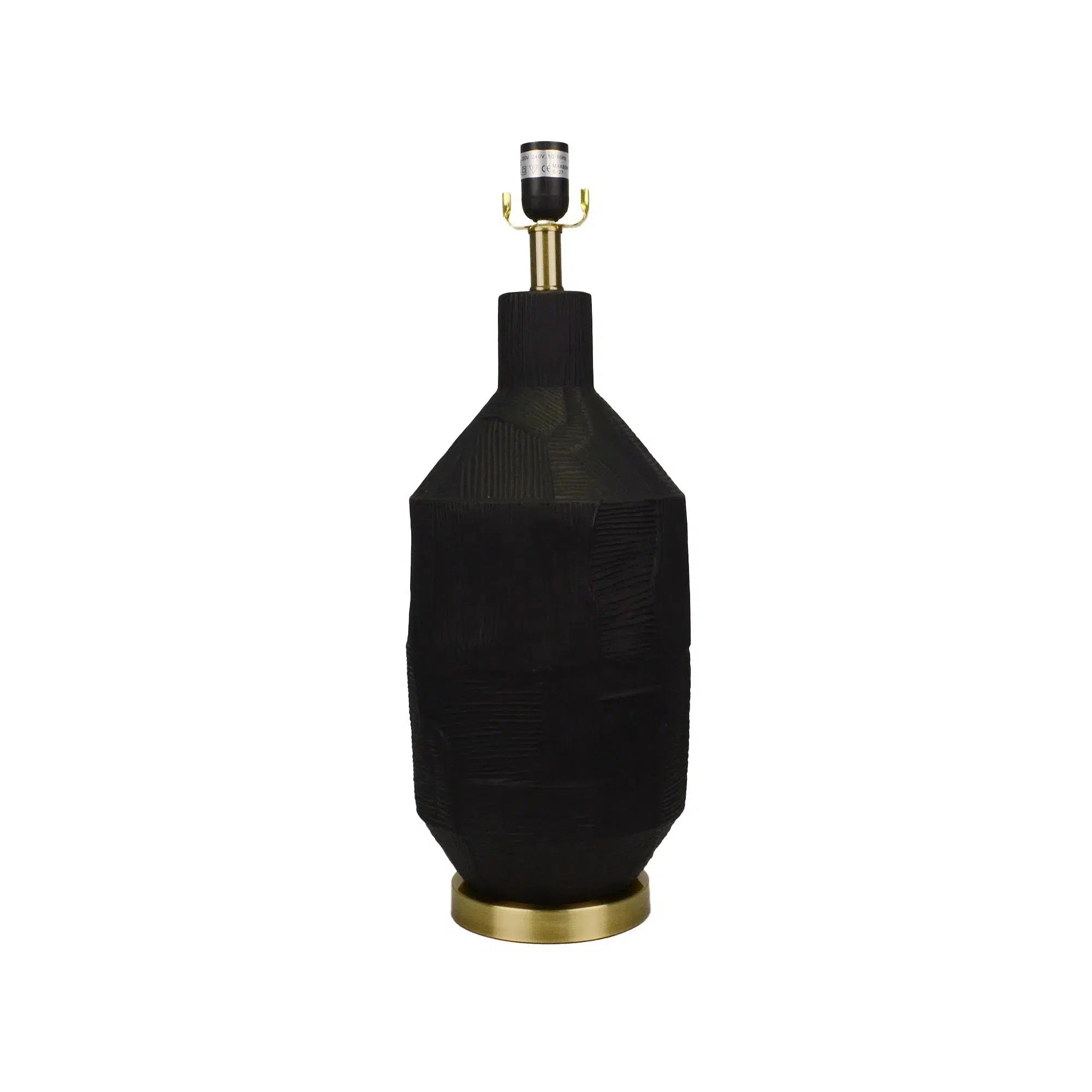 Black Ceramic Lamp with Black Linen Shade 4