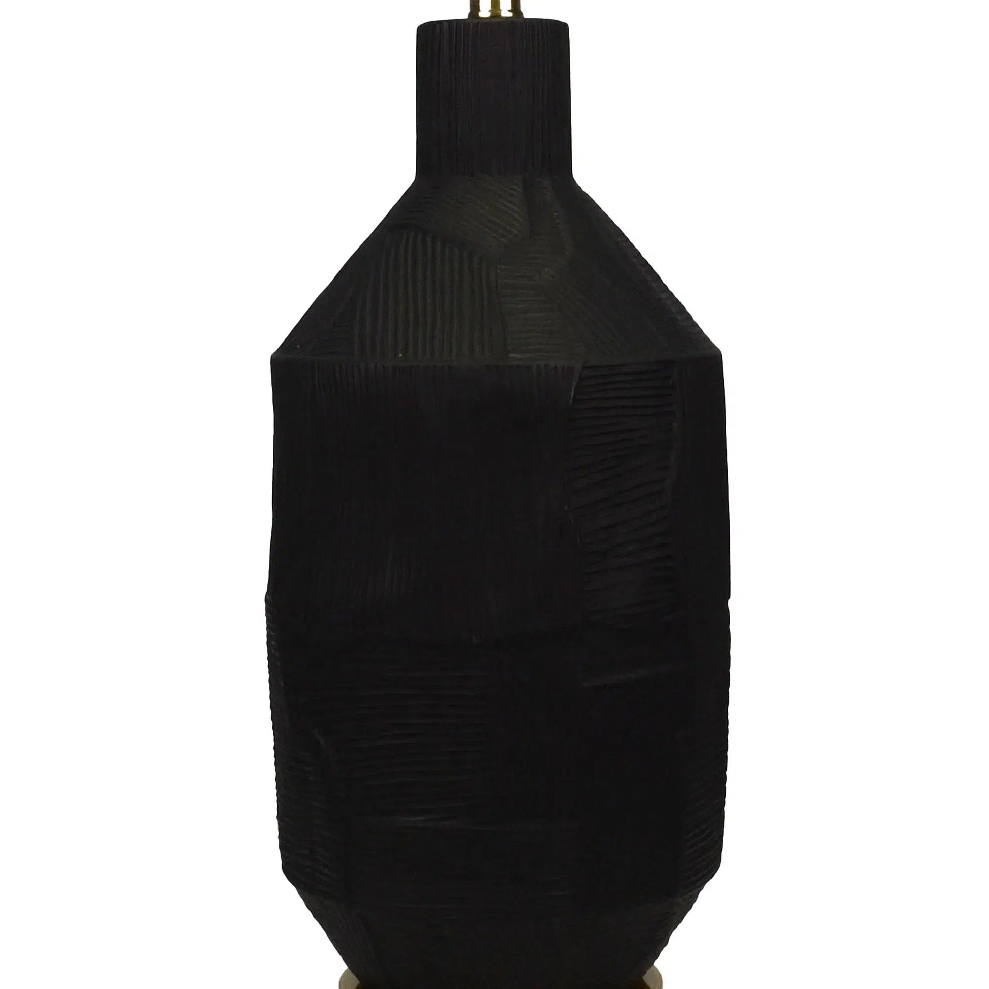 Black Ceramic Lamp with Black Linen Shade 4