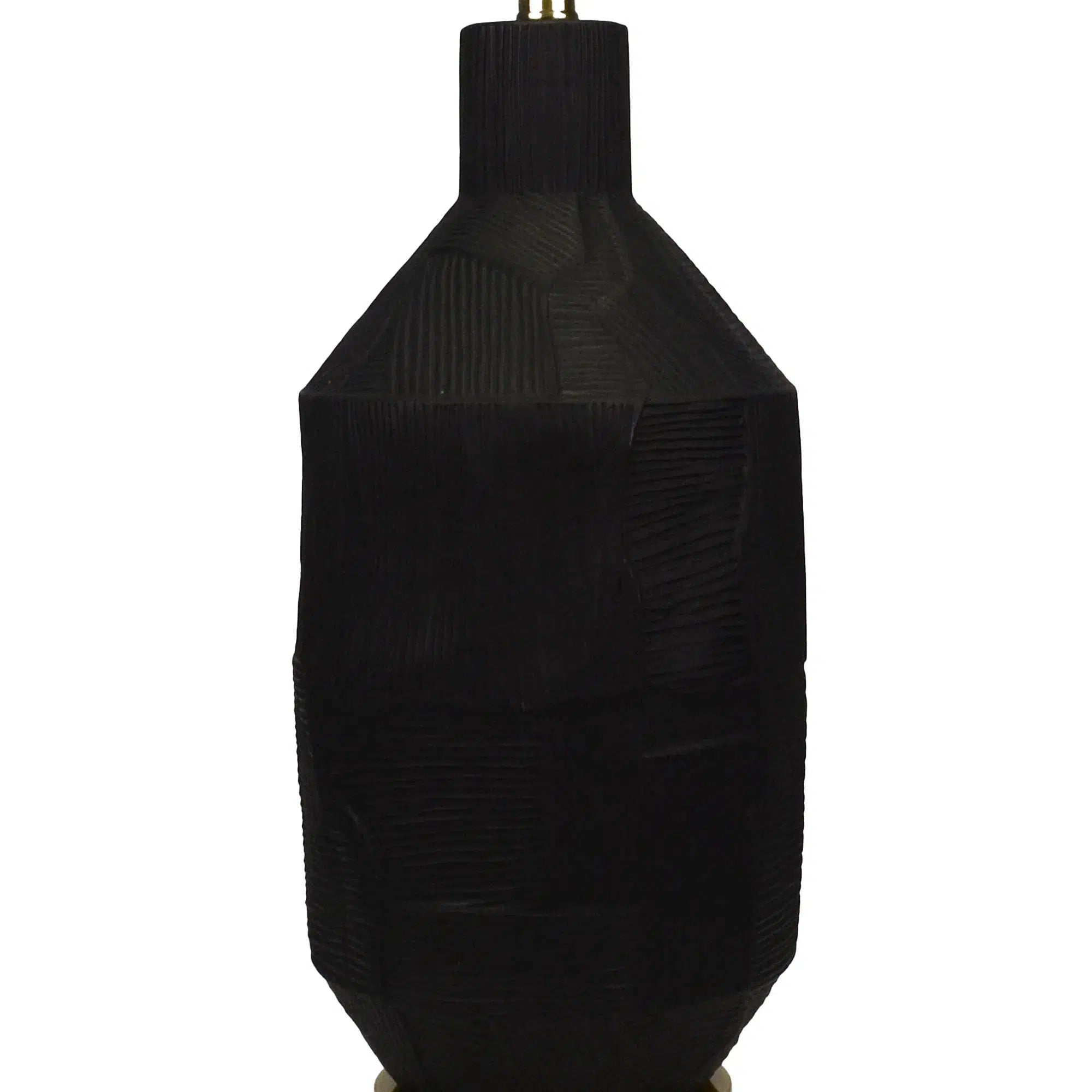 Black Ceramic Lamp with Black Linen Shade 4