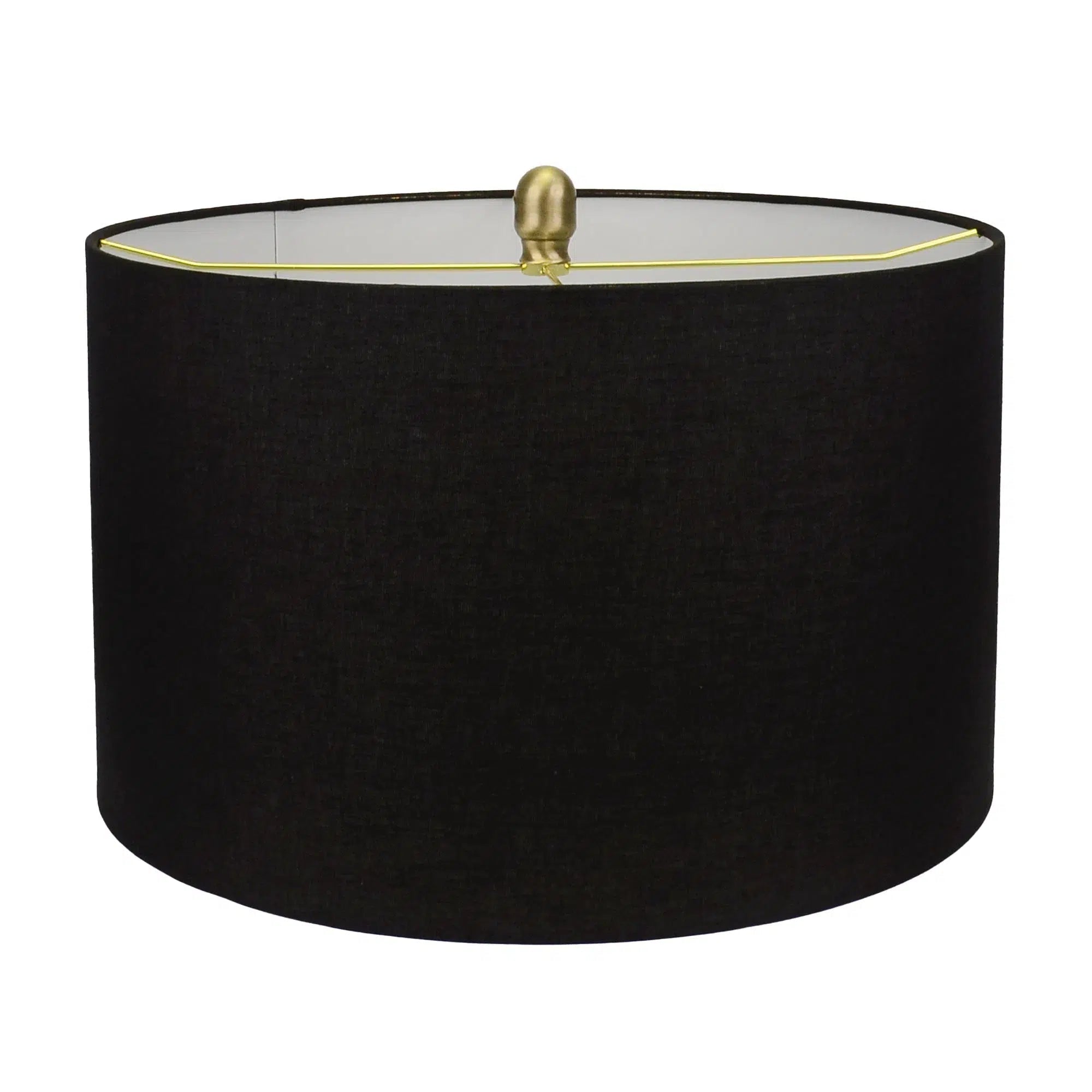 Black Ceramic Lamp with Black Linen Shade 4
