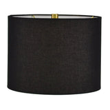 Black Ceramic Lamp with Black Linen Shade