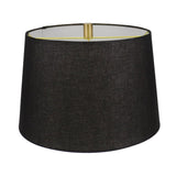 Black Ceramic Lamp with Black Linen Shade