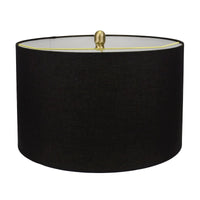 Black Ceramic Lamp with Black Linen Shade