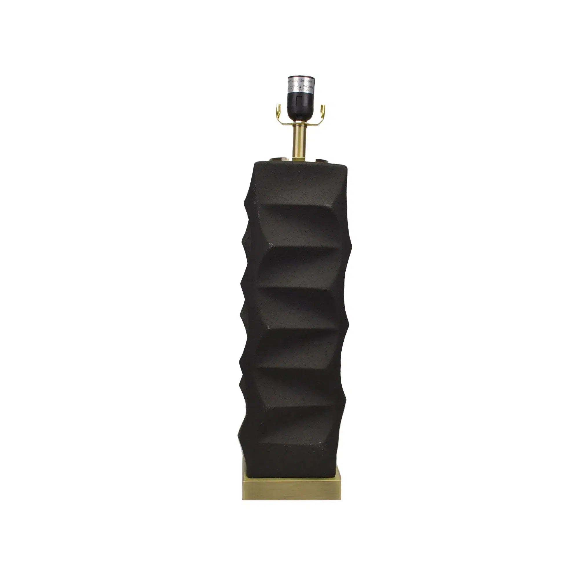 Black Ceramic Lamp with Black Linen Shade 6