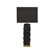 Black Ceramic Lamp with Black Linen Shade 6