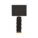 Black Ceramic Lamp with Black Linen Shade