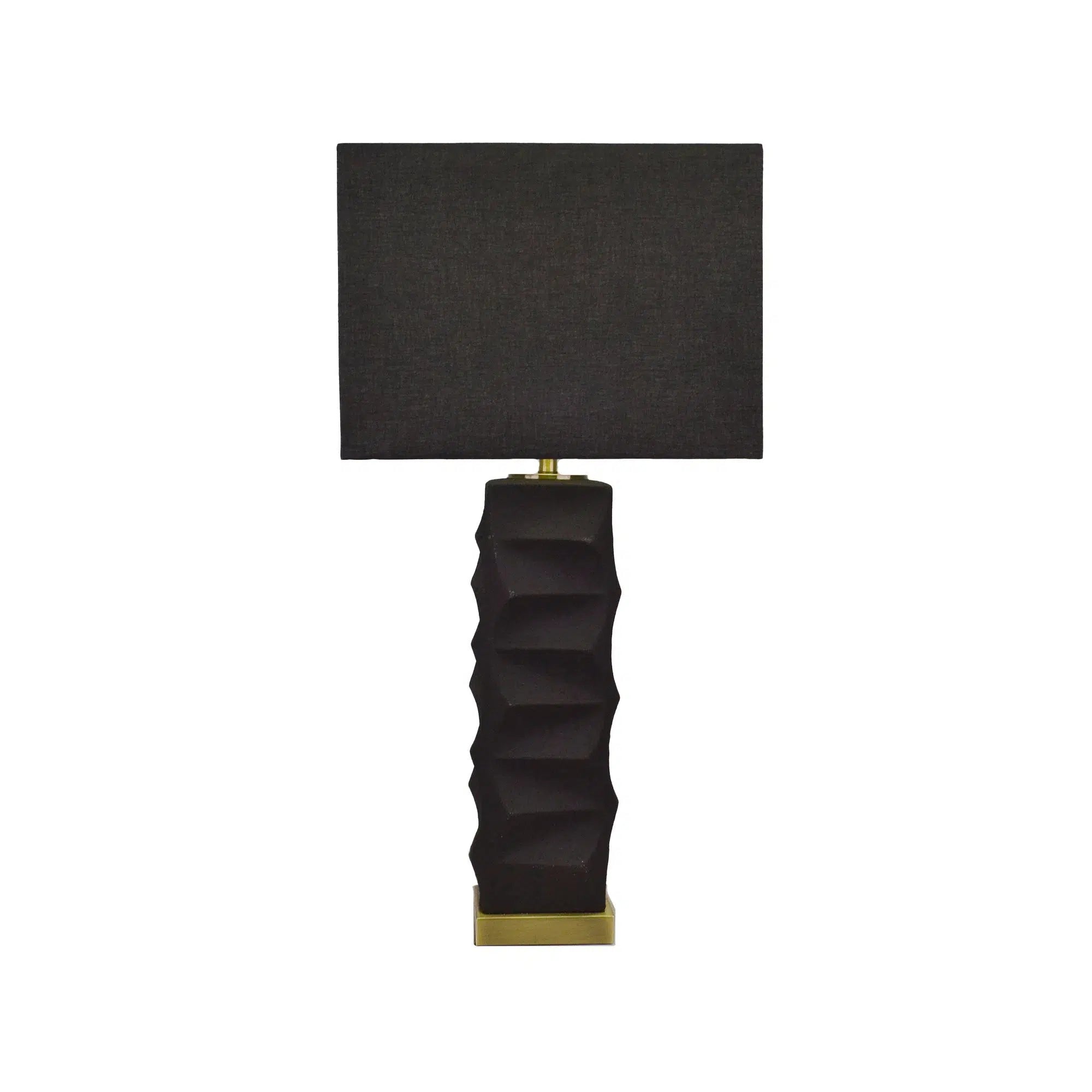 Black Ceramic Lamp with Black Linen Shade