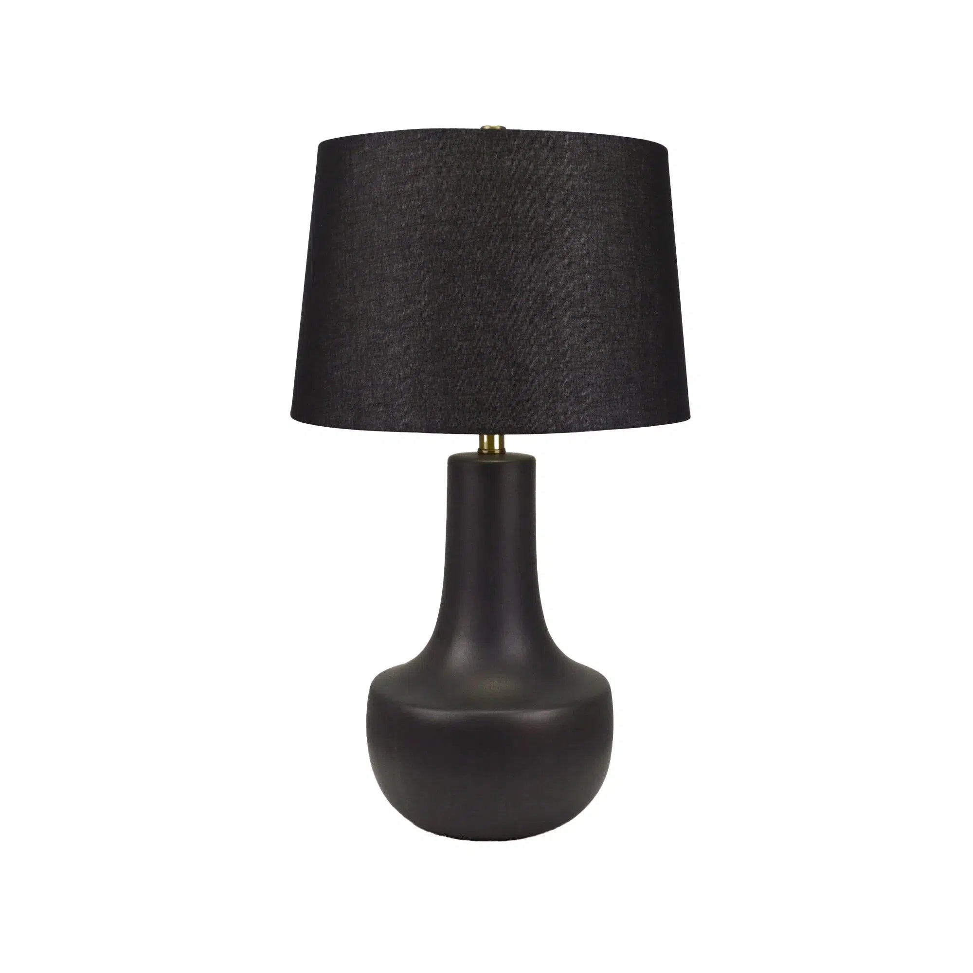 Black Ceramic Lamp with Black Linen Shade