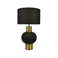 Black Ceramic Lamp with Black Linen Shade