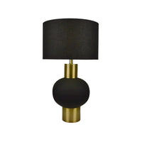 Black Ceramic Lamp with Black Linen Shade