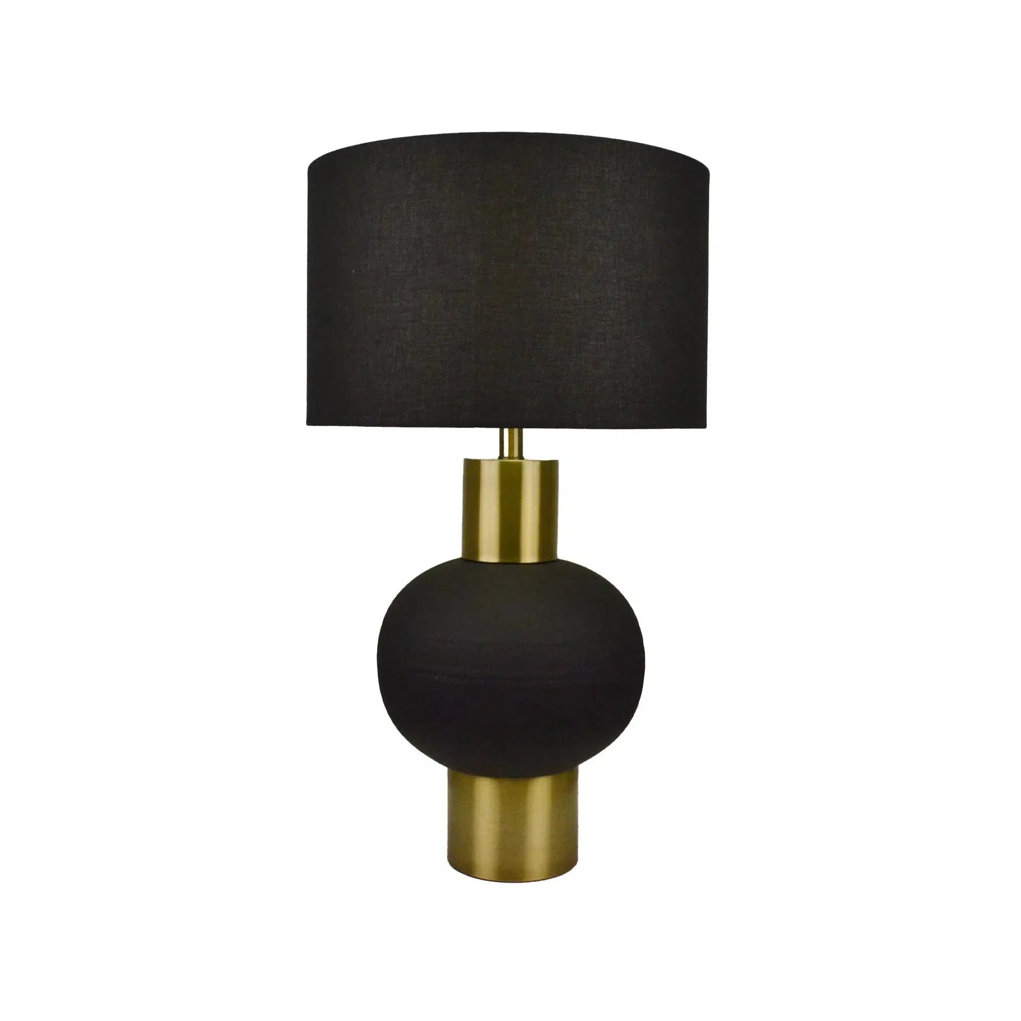 Black Ceramic Lamp with Black Linen Shade