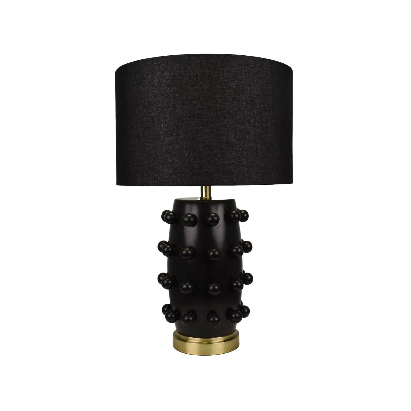 Black Ceramic Lamp with Black Linen Shade