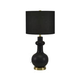 Black Ceramic Lamp with Black Linen Shade