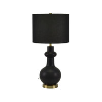 Black Ceramic Lamp with Black Linen Shade