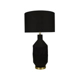 Black Ceramic Lamp with Black Linen Shade