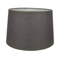 Black Ceramic Lamp with Grey Linen Shade