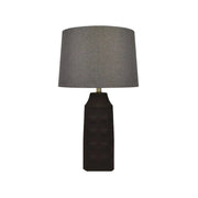 Black Ceramic Lamp with Grey Linen Shade