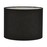 Black Glass Lamp with Black Linen Shade