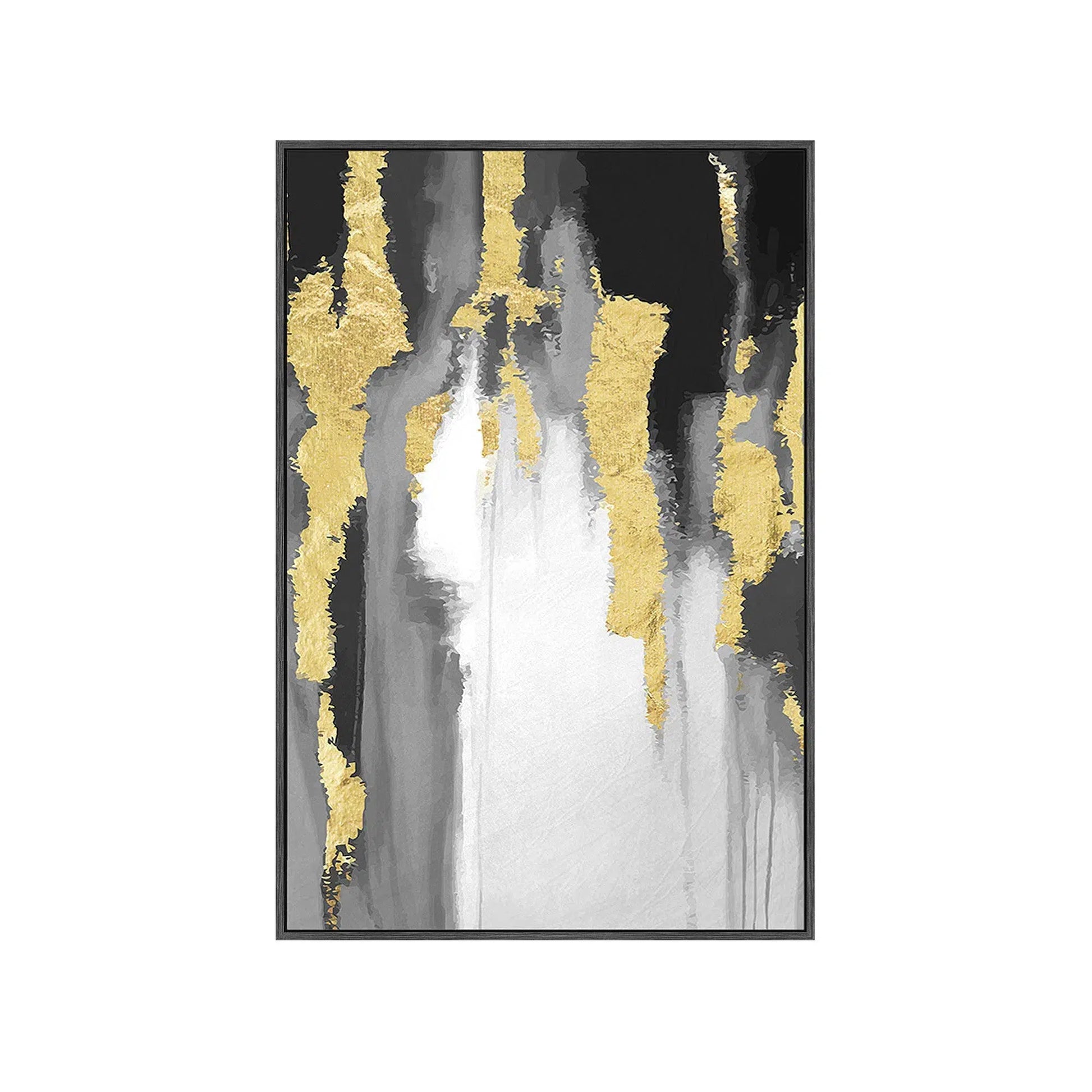 Black, White and Gold Abstract Hand Painting 10