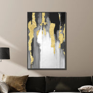 Black, White and Gold Abstract Hand Painting 10