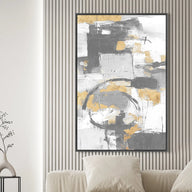 Black, White and Gold Abstract Hand Painting 11