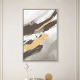 Black, White and Gold Abstract Hand Painting 12