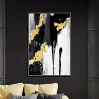 Black, White and Gold Abstract Hand Painting 6