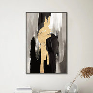 Black, White and Gold Abstract Hand Painting 8