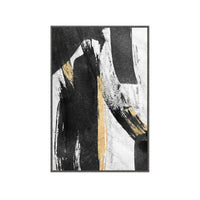 Black, White and Gold Abstract Hand Painting 9