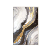 Black, White and Gold Abstract Print