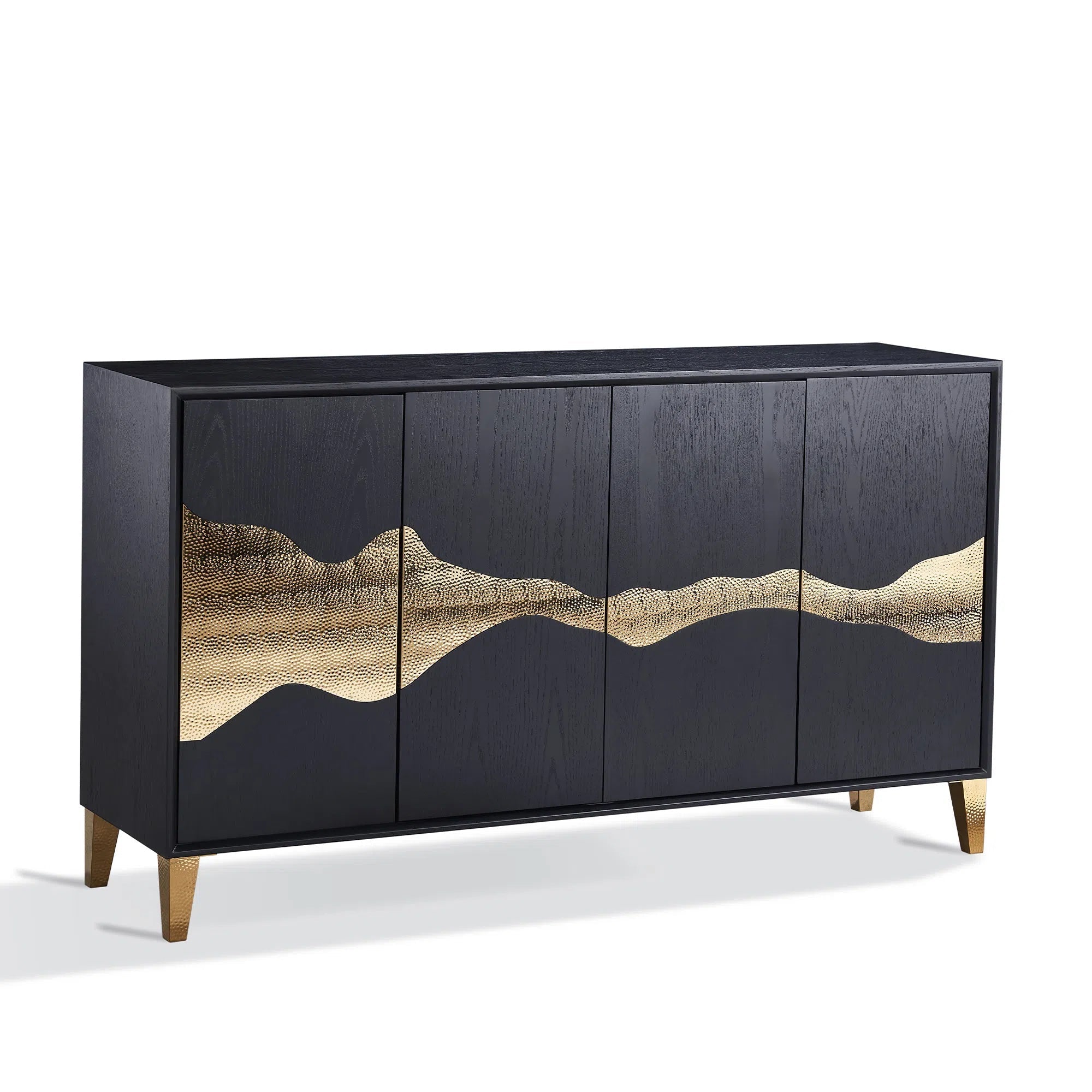 Black and Gold Detail 4 Door Sideboard