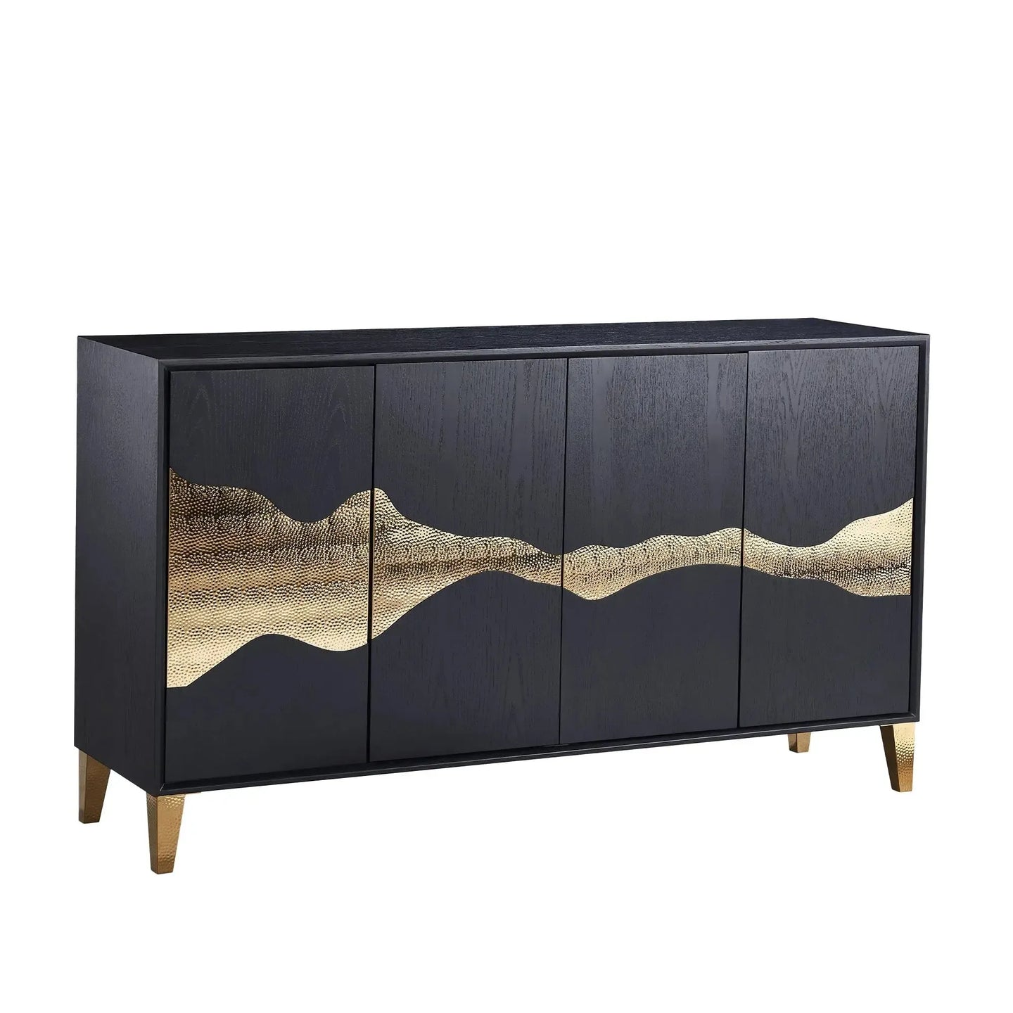 Black and Gold Detail 4 Door Sideboard