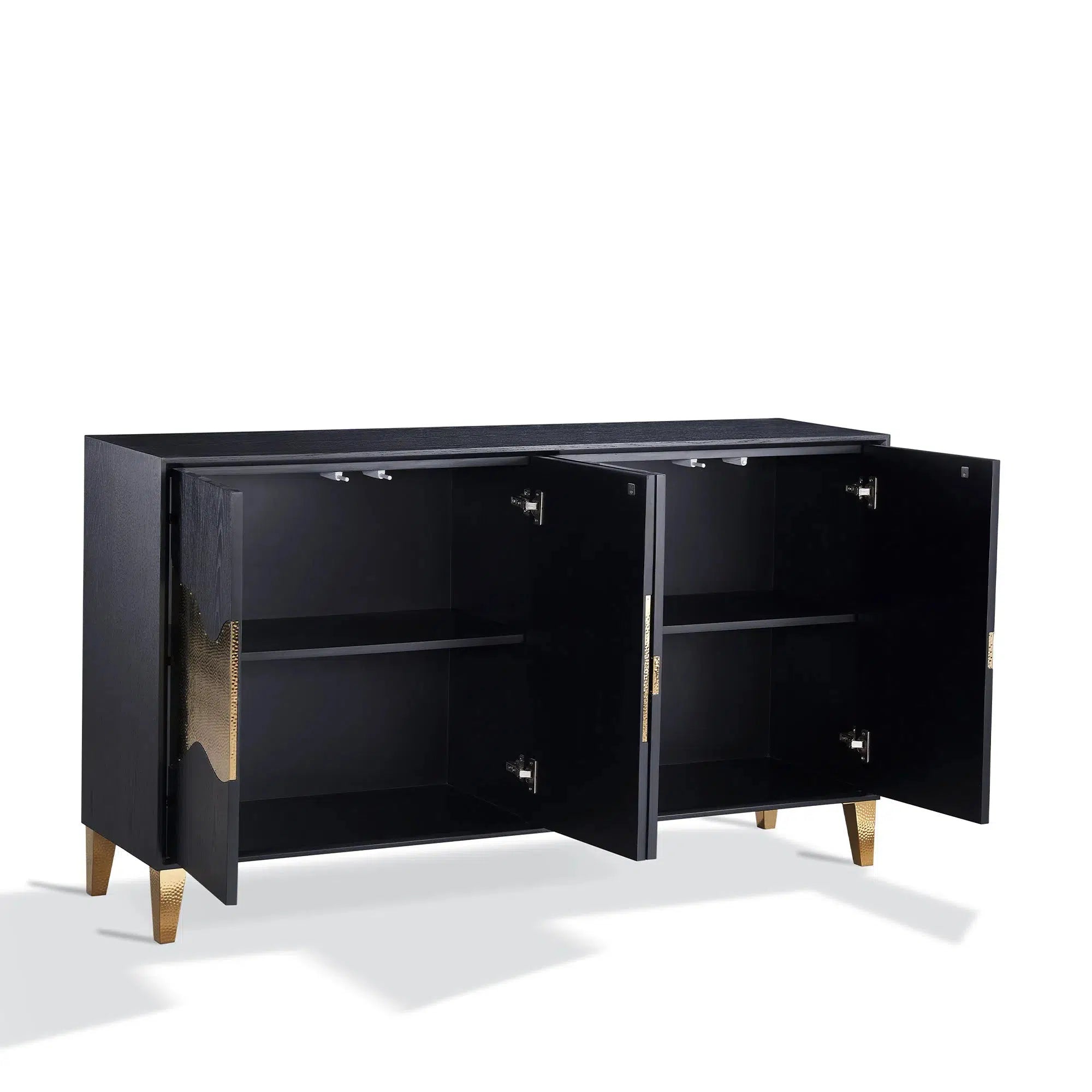 Black and Gold Detail 4 Door Sideboard