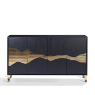 Black and Gold Detail 4 Door Sideboard