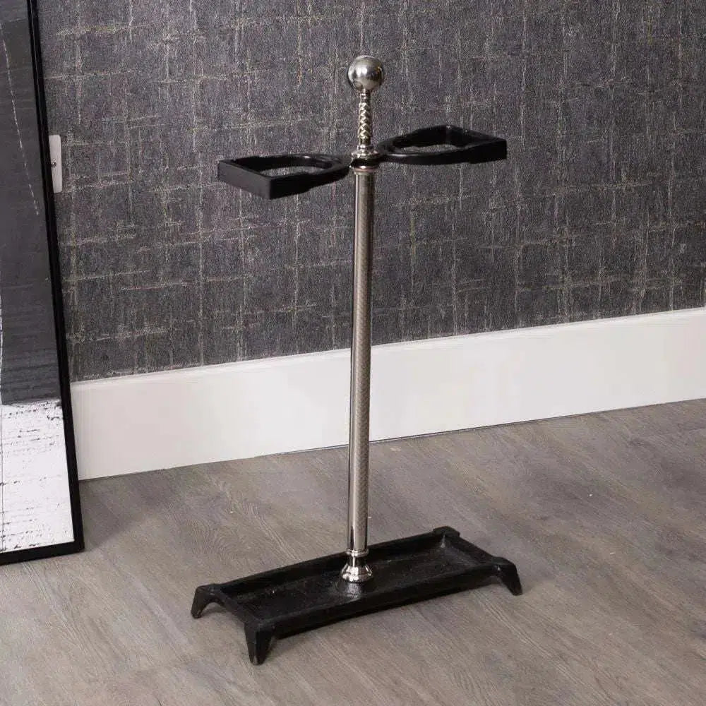 Black and Nickel Umbrella Stand