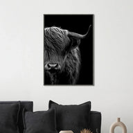 Black and White Highland Cow Print 2