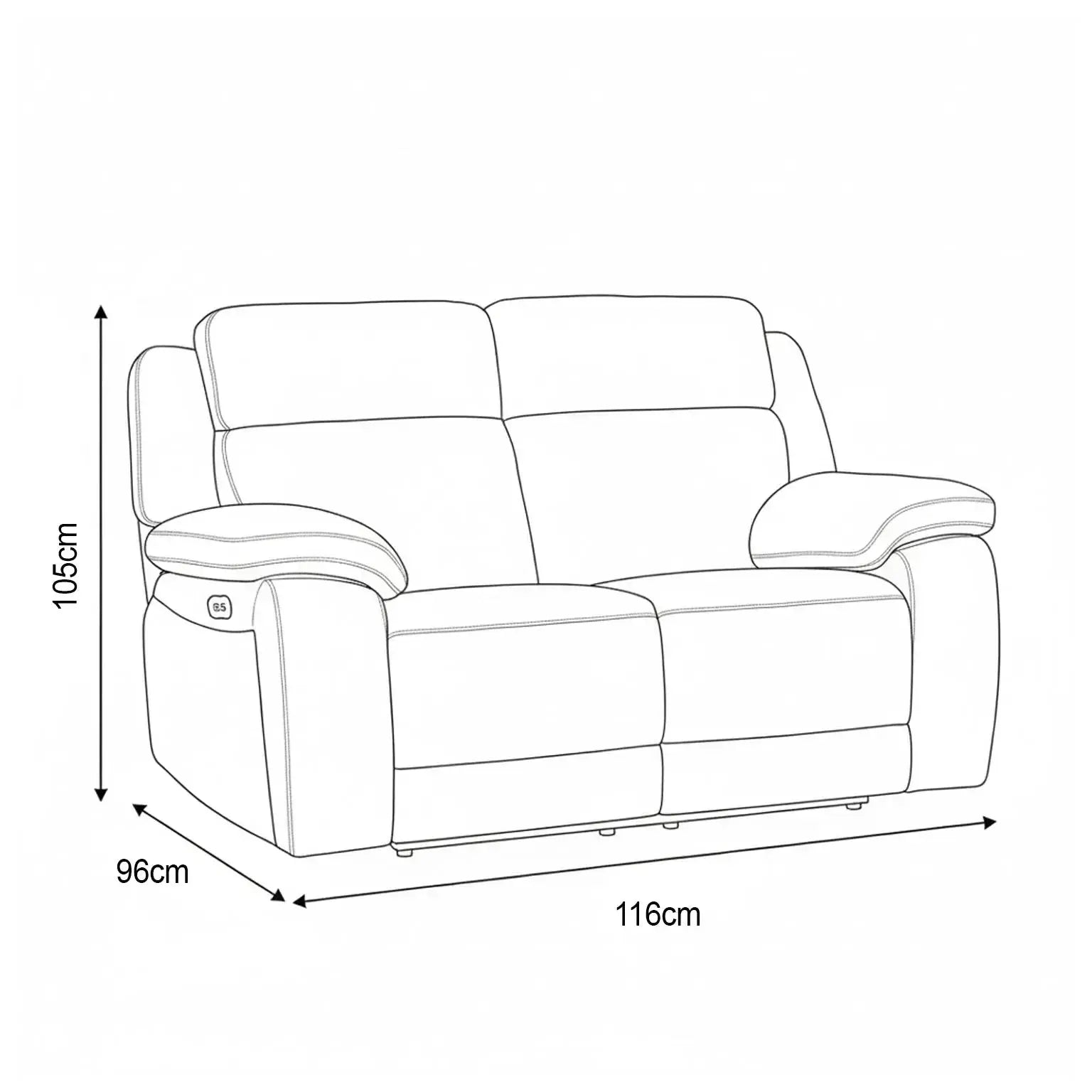 Bowden 2 Seater Power Recliner