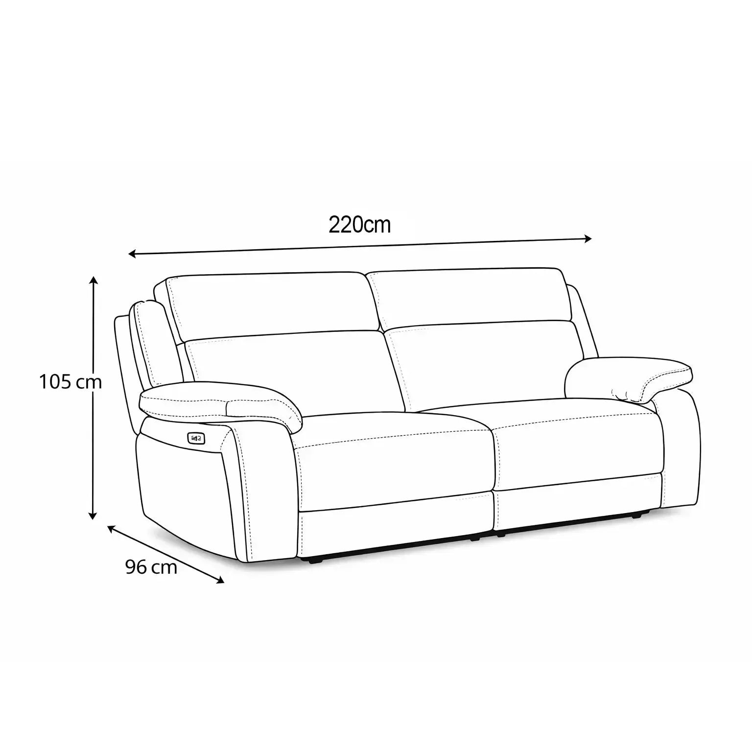 Bowden 3 Seater Power Recliner