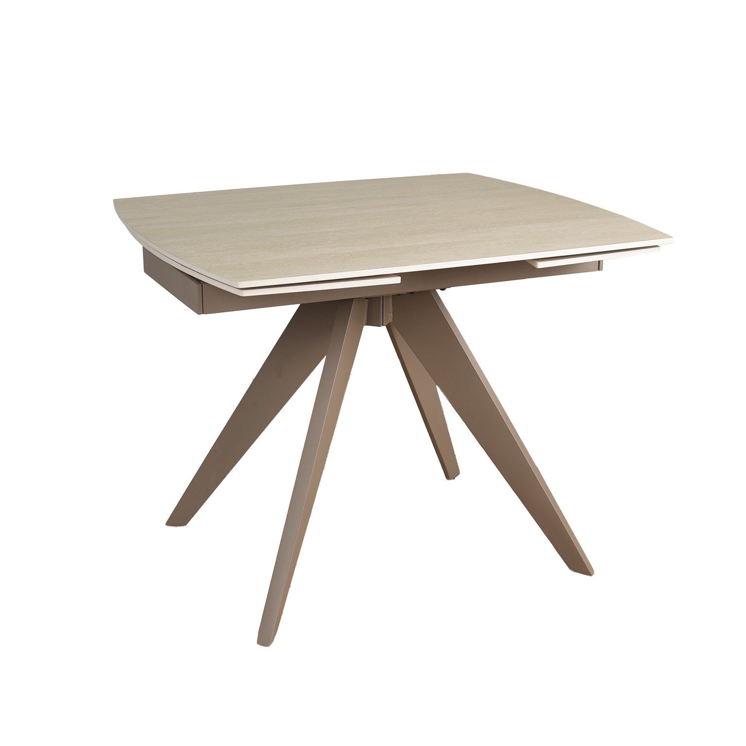 Brent Beige Ext Dining Table and 4 Huxley beige Dining Chairs