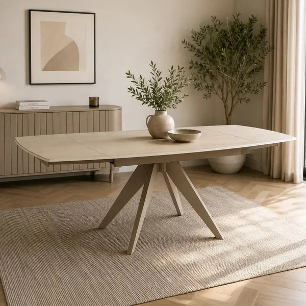 Brent - Extending Dining Table- Beige