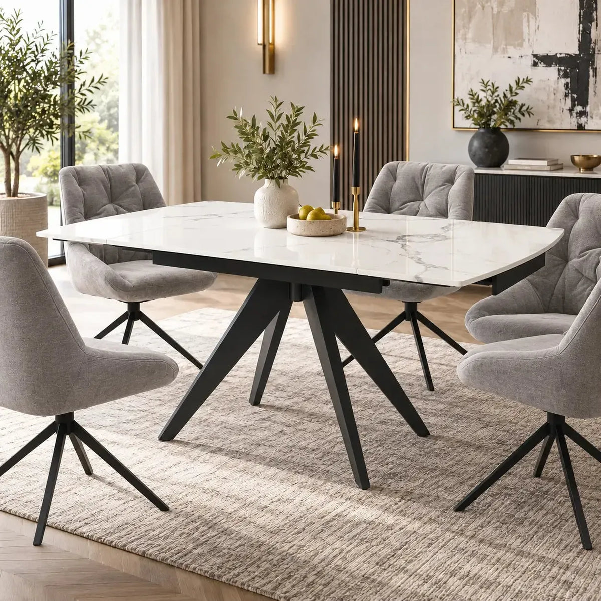 Brent Extending Dining table - White