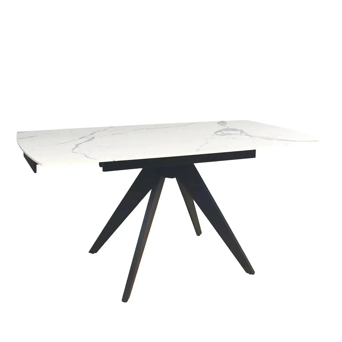 Brent White Dining Table and 4 Huxley Light Grey Dining Chairs