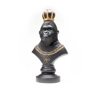 Bronzed Monkey with Crown Bust